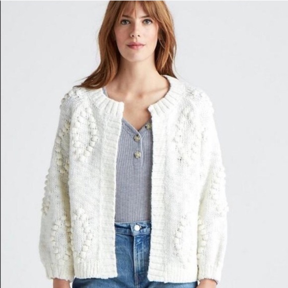 Lucky Brand Diamond Bobble Cardigan In 